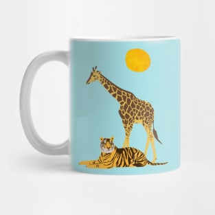 Giraffe and tiger Mug